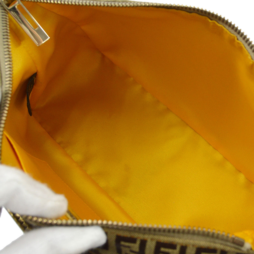 FENDI Zucchino Handbag Beige 77505