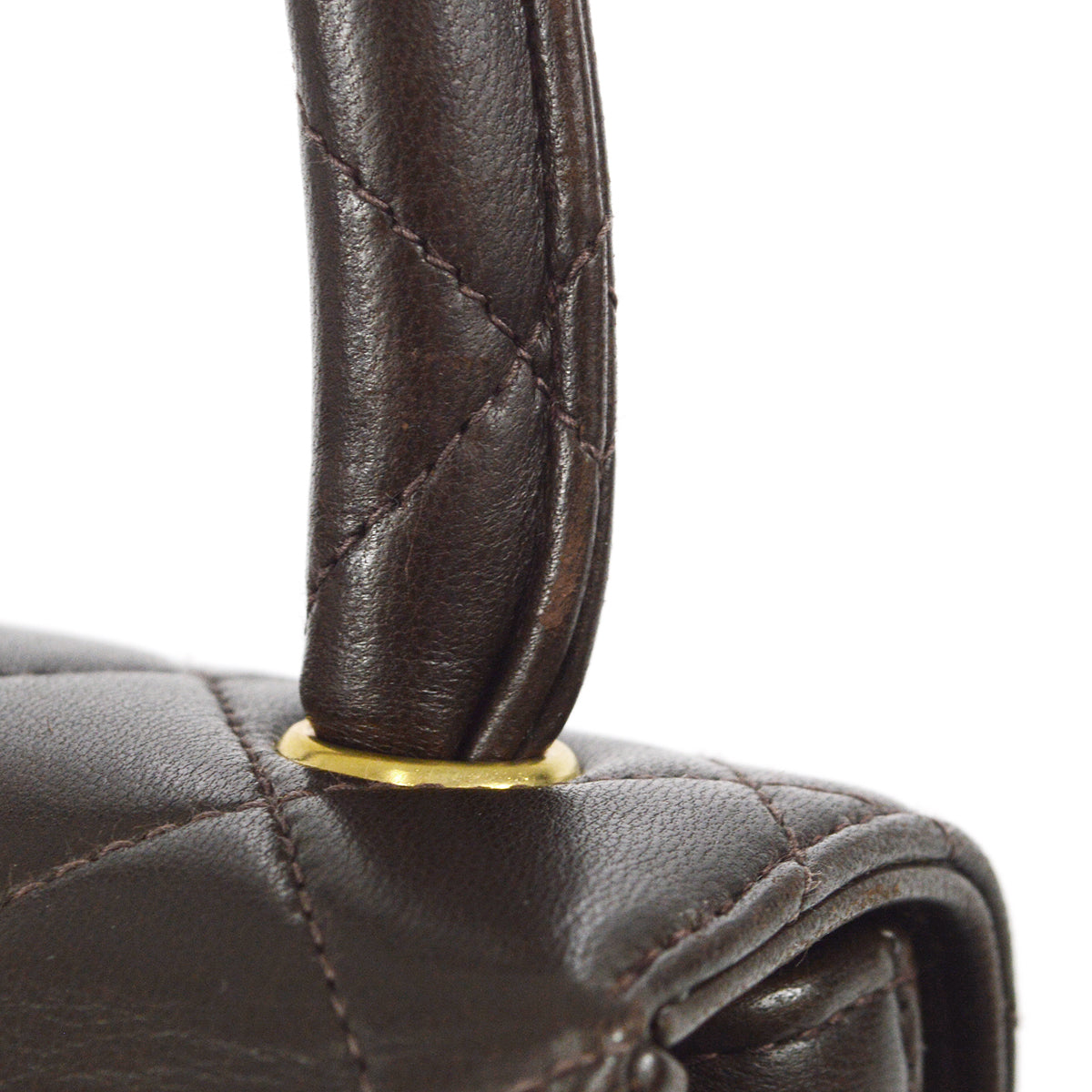 CHANEL 1994 Classic Flap Handbag Micro Brown Lambskin