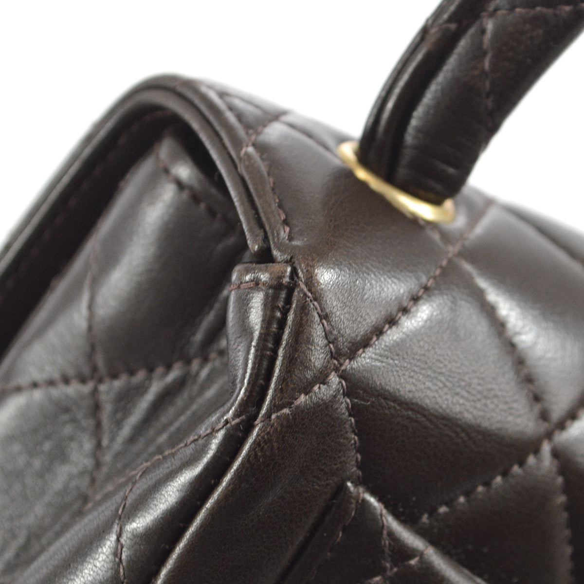 CHANEL 1994 Classic Flap Handbag Micro Brown Lambskin
