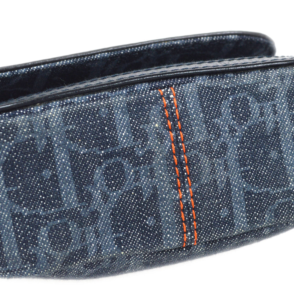 CHRISTIAN DIOR 2005 Flight Trotter Pouch Navy 77174