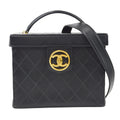 CHANEL 1994-19996 Cosmoline Vanity Handbag Black Lambskin