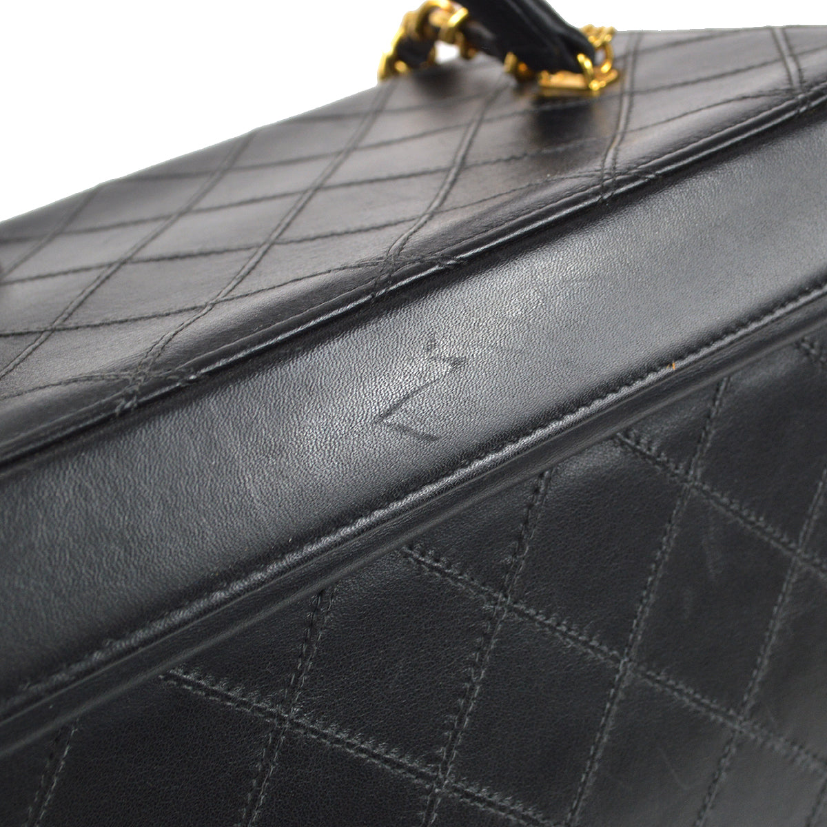 CHANEL 1994-19996 Cosmoline Vanity Handbag Black Lambskin