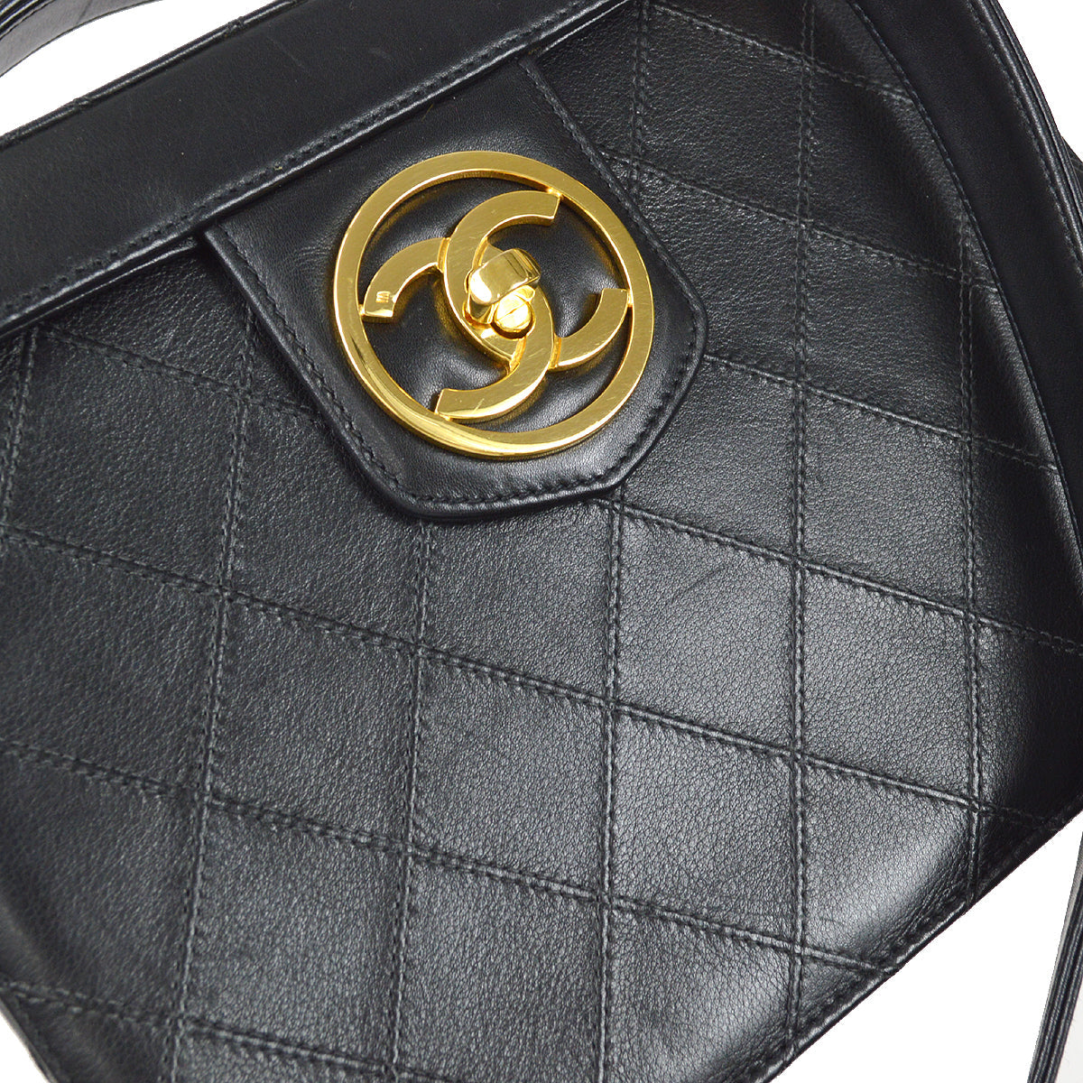 CHANEL 1994-19996 Cosmoline Vanity Handbag Black Lambskin
