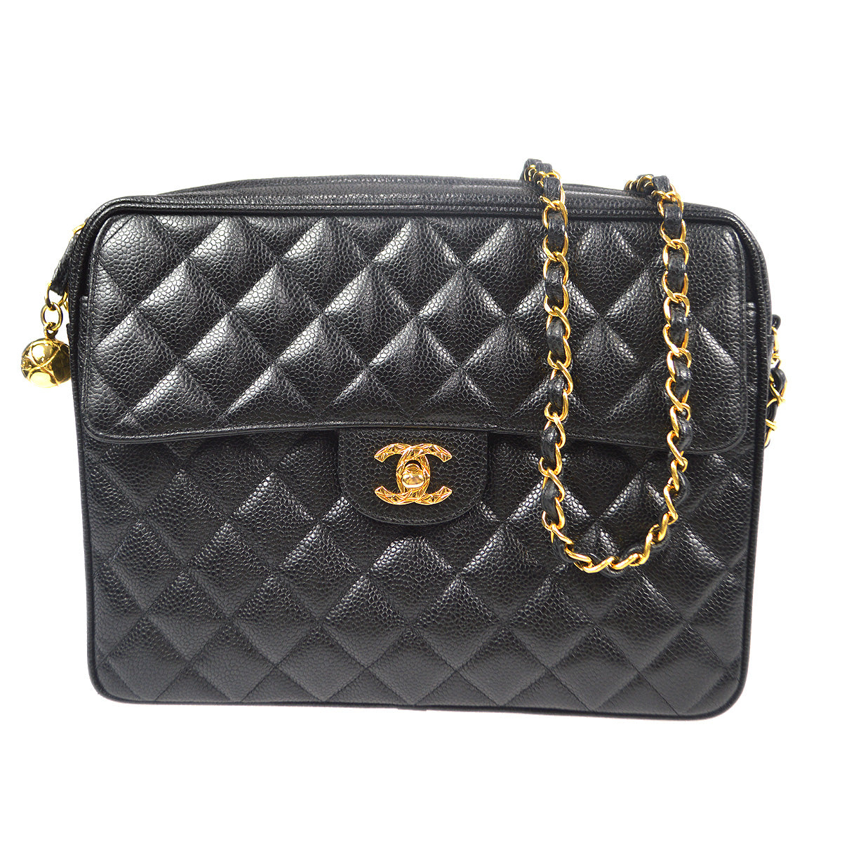 Chanel 1991-1994 Pocket Camera Bag Large Black Caviar