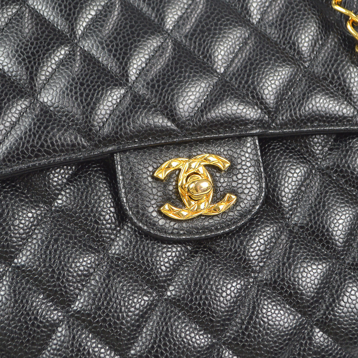 Chanel 1991-1994 Pocket Camera Bag Large Black Caviar