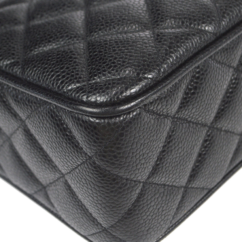 Chanel 1991-1994 Pocket Camera Bag Large Black Caviar