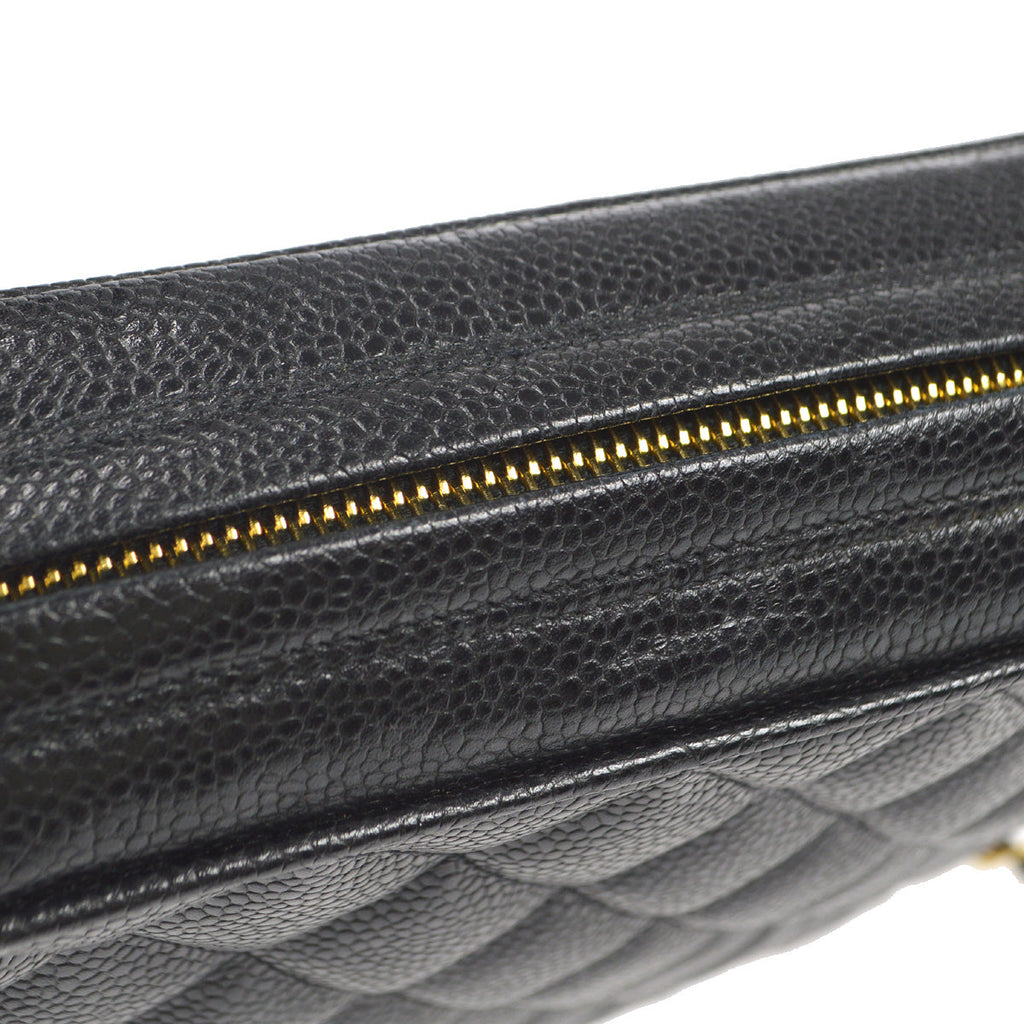 Chanel 1991-1994 Pocket Camera Bag Large Black Caviar
