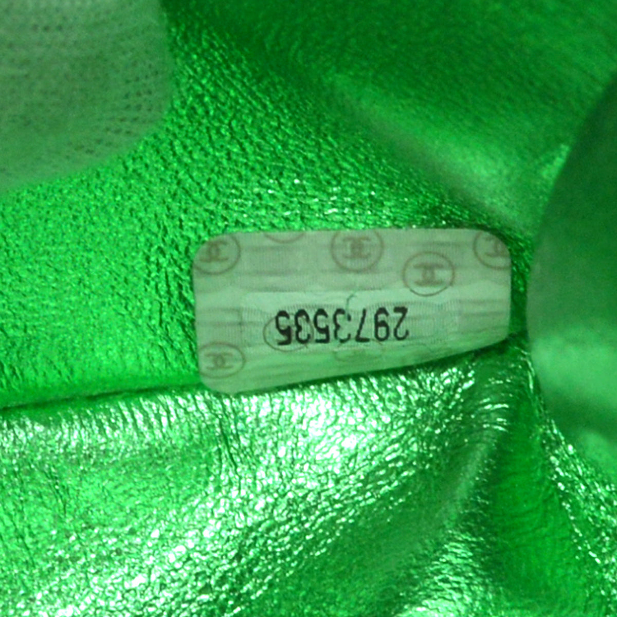CHANEL 1994 Classic Flap Handbag Medium Metallic Green Lambskin