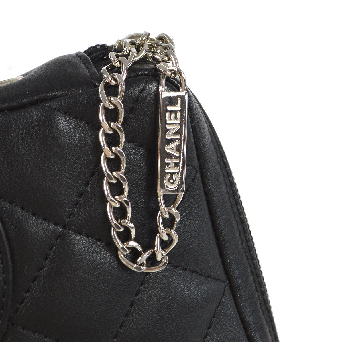 Chanel 2003-2004 Cambon Ligne Shoulder Bag Black Calfskin