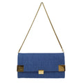 Chanel Choco Bar Chain Shoulder Bag Indigo Denim