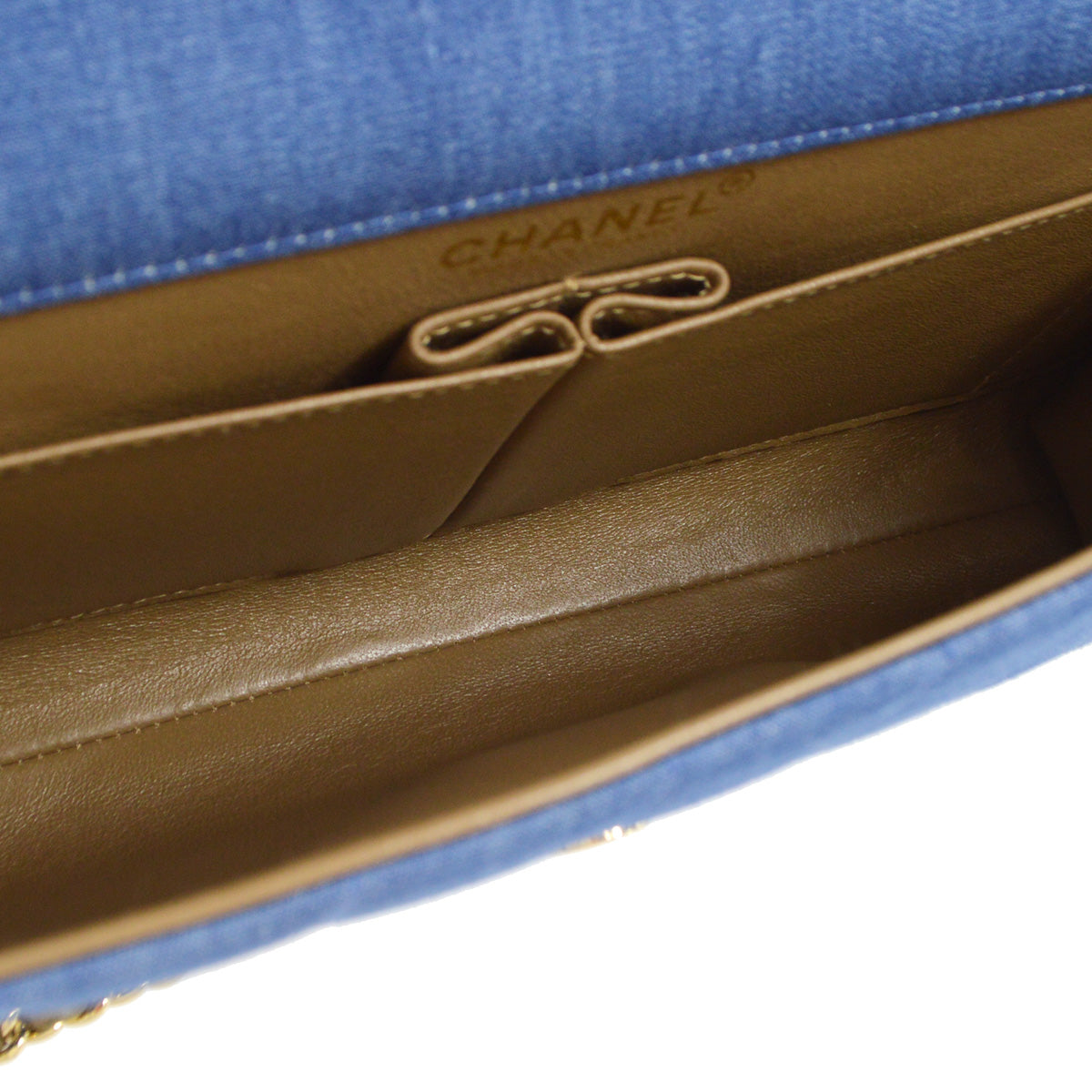 Chanel Choco Bar Chain Shoulder Bag Indigo Denim