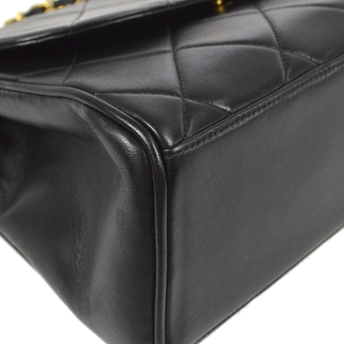 Chanel 1996-1997 Chain Handbag Black Lambskin