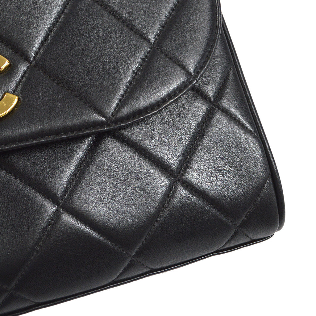 Chanel 1996-1997 Chain Handbag Black Lambskin