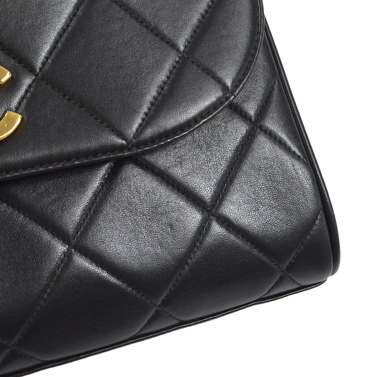Chanel 1996-1997 Chain Handbag Black Lambskin