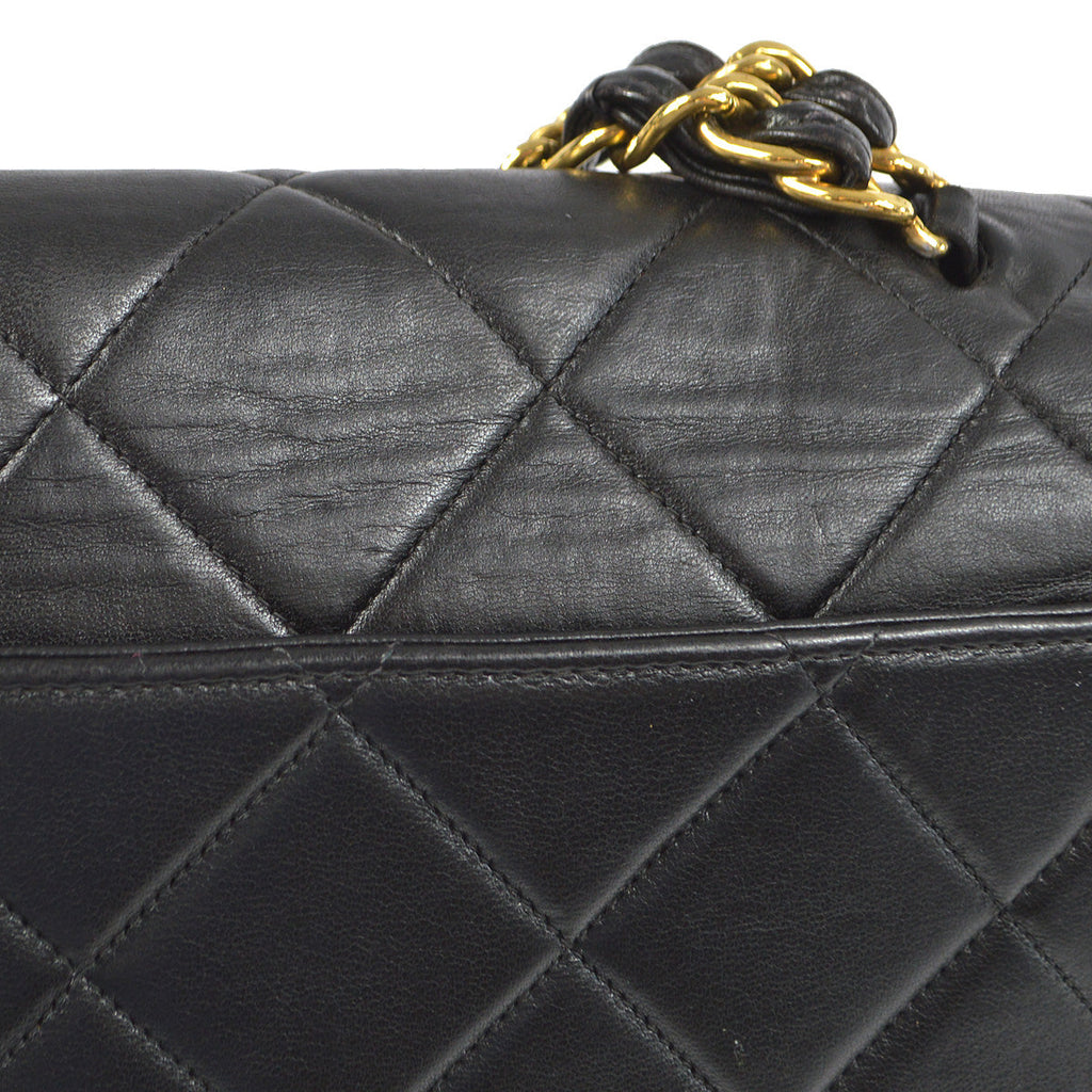 Chanel 1996-1997 Chain Handbag Black Lambskin