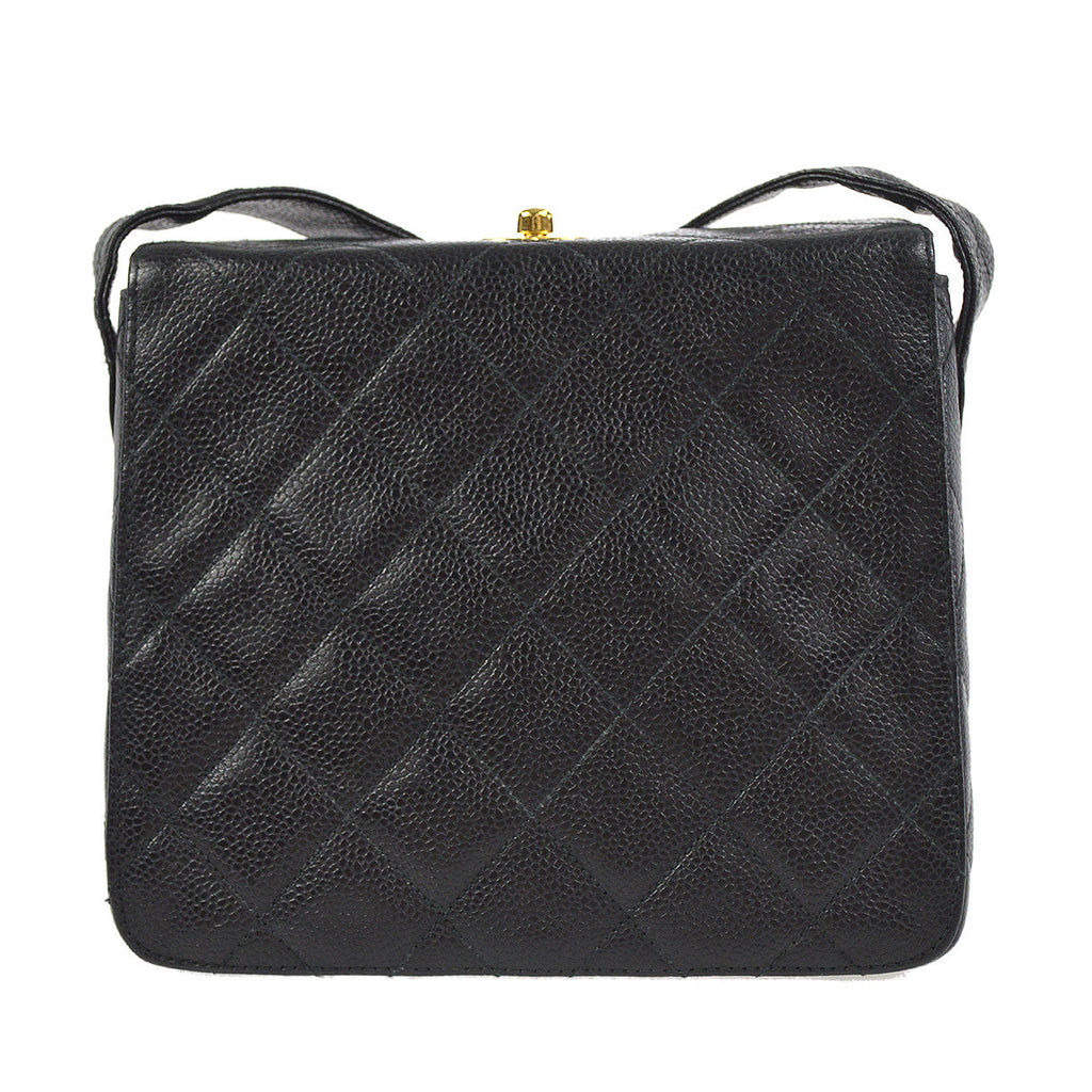 Chanel 1996-1997 Box Shoulder Bag Mini Black Caviar