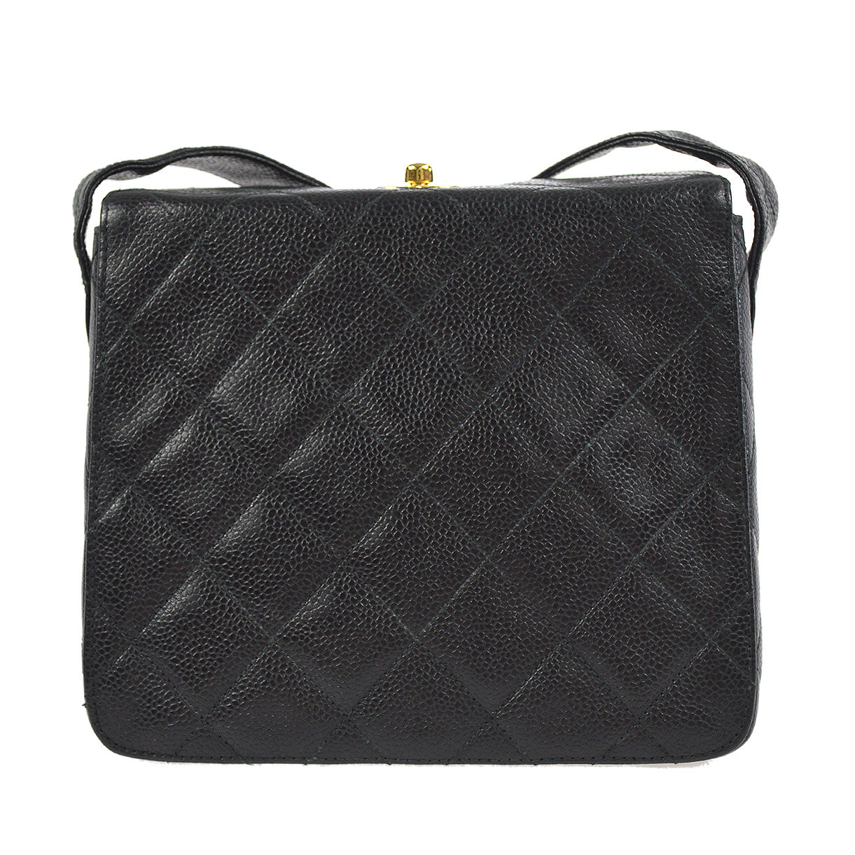 Chanel 1996-1997 Box Shoulder Bag Mini Black Caviar