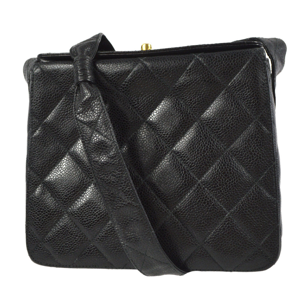 Chanel 1996-1997 Box Shoulder Bag Mini Black Caviar