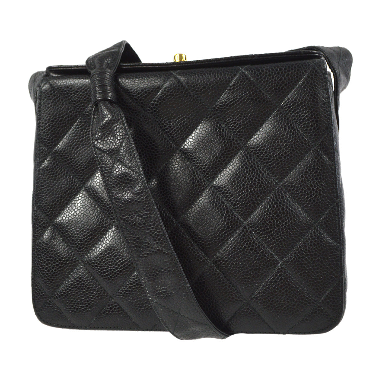 Chanel 1996-1997 Box Shoulder Bag Mini Black Caviar