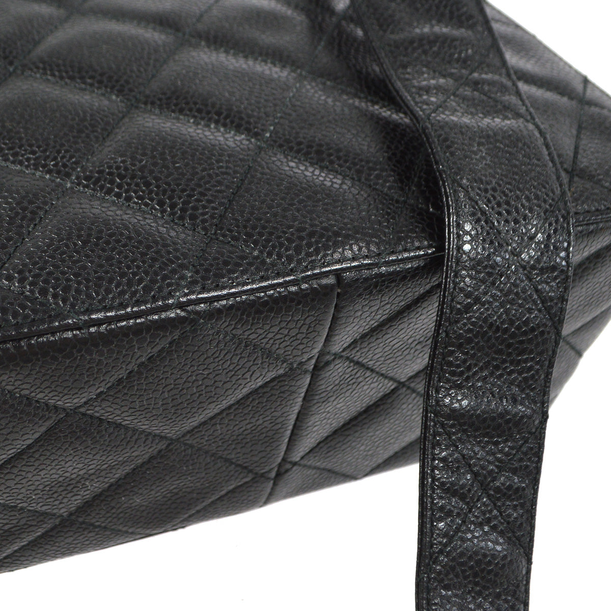 Chanel 1996-1997 Box Shoulder Bag Mini Black Caviar