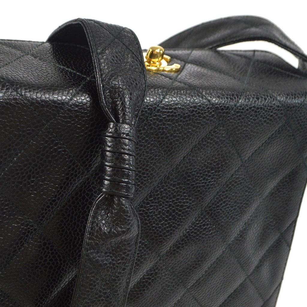 Chanel 1996-1997 Box Shoulder Bag Mini Black Caviar