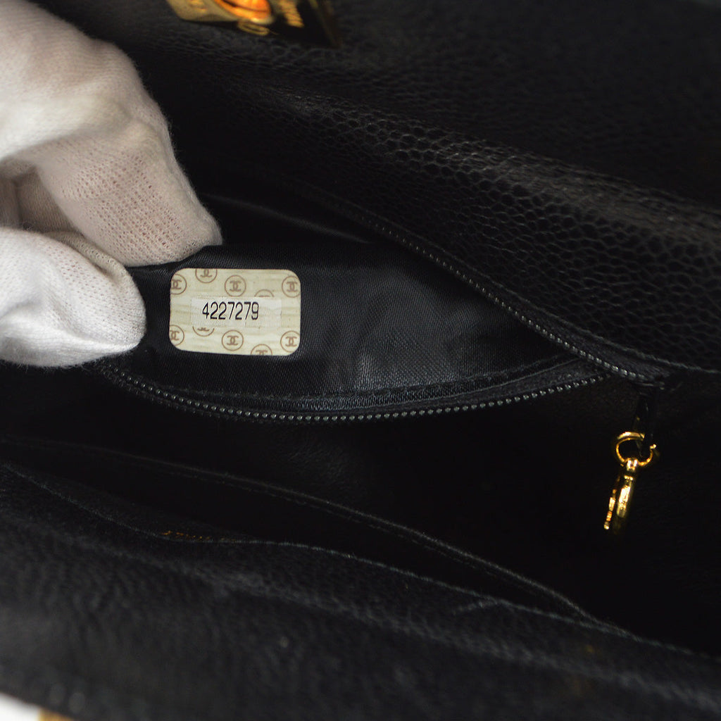 Chanel 1996-1997 Box Shoulder Bag Mini Black Caviar