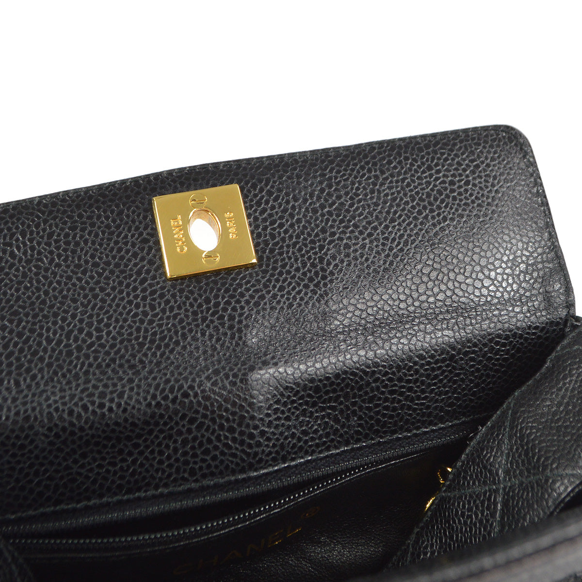 Chanel 1996-1997 Box Shoulder Bag Mini Black Caviar