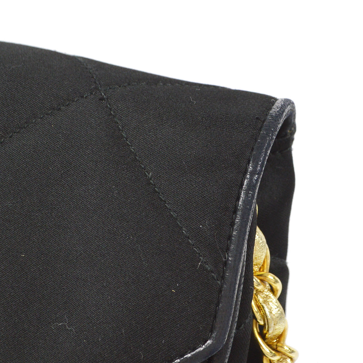 Chanel 1989-1991 Flap Shoulder Bag Mini Black Satin