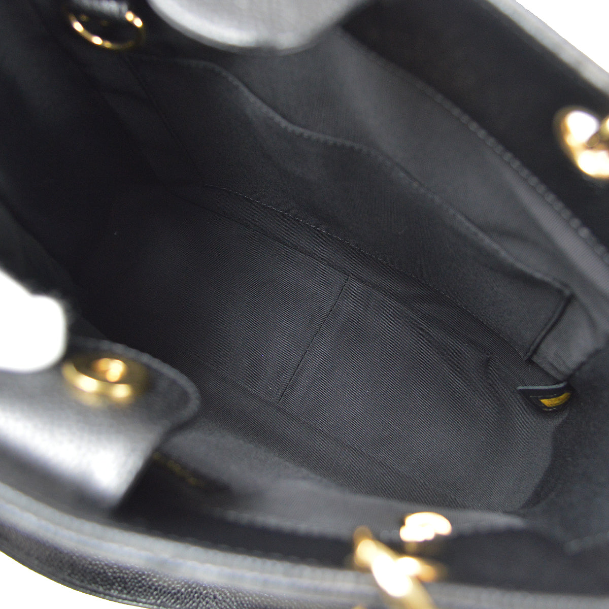 Chanel 2005-2006 Petite Shopping Tote PST Chain Hand Tote Bag Black Caviar