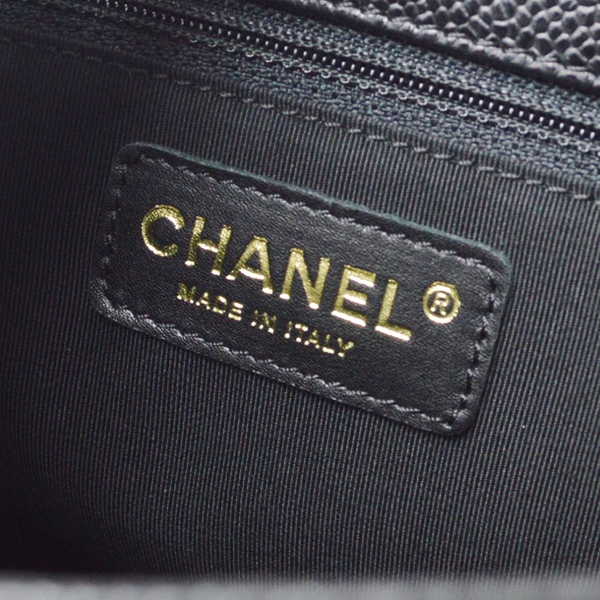 Chanel 2005-2006 Petite Shopping Tote PST Chain Hand Tote Bag Black Caviar