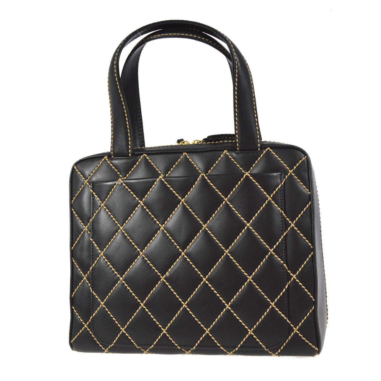 Chanel 2001-2003 Wild Stitch Handbag Black Calfskin