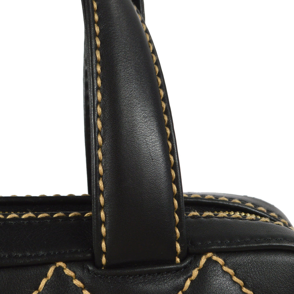 Chanel 2001-2003 Wild Stitch Handbag Black Calfskin
