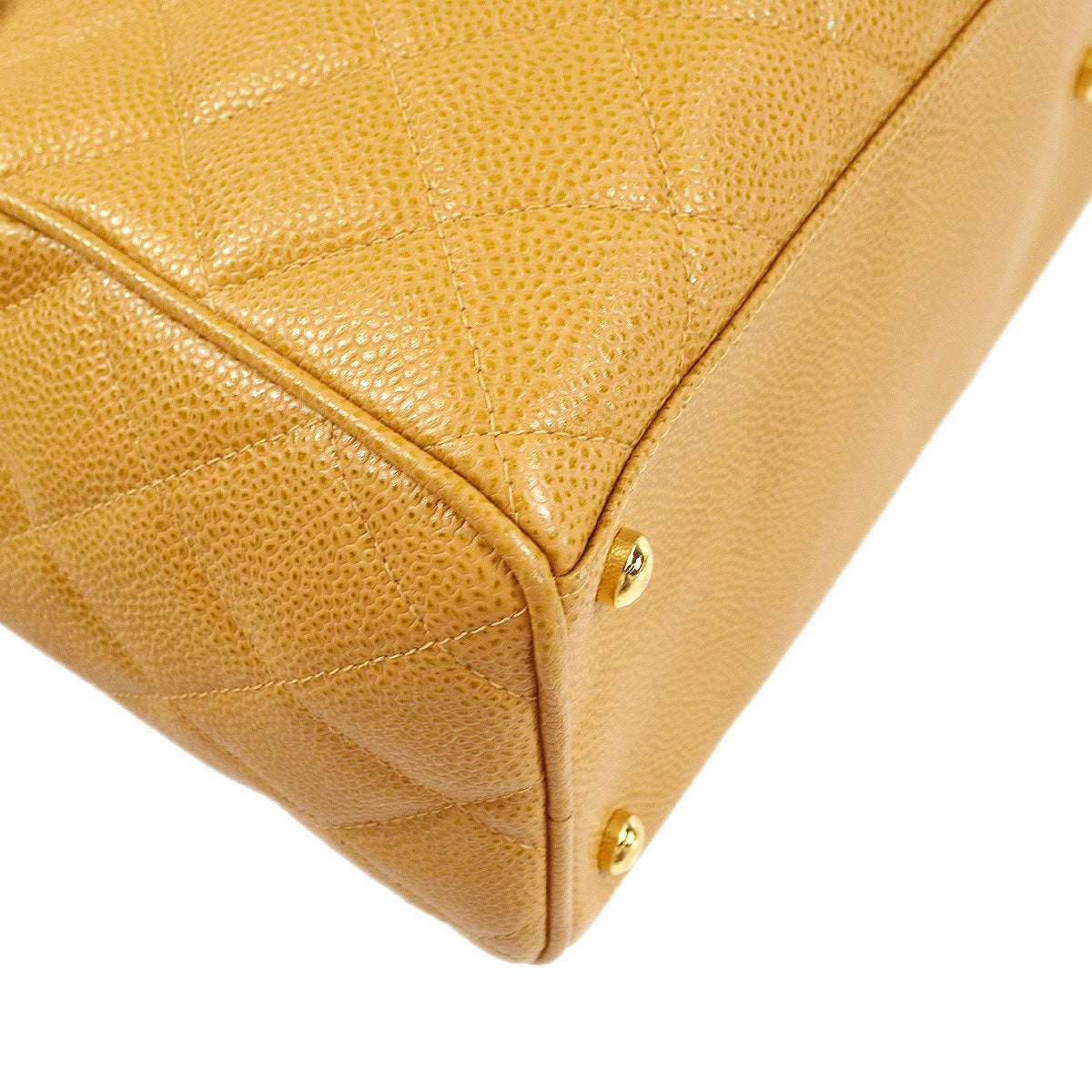 Chanel 2000-2001 Bowling Bag 37 Beige Caviar