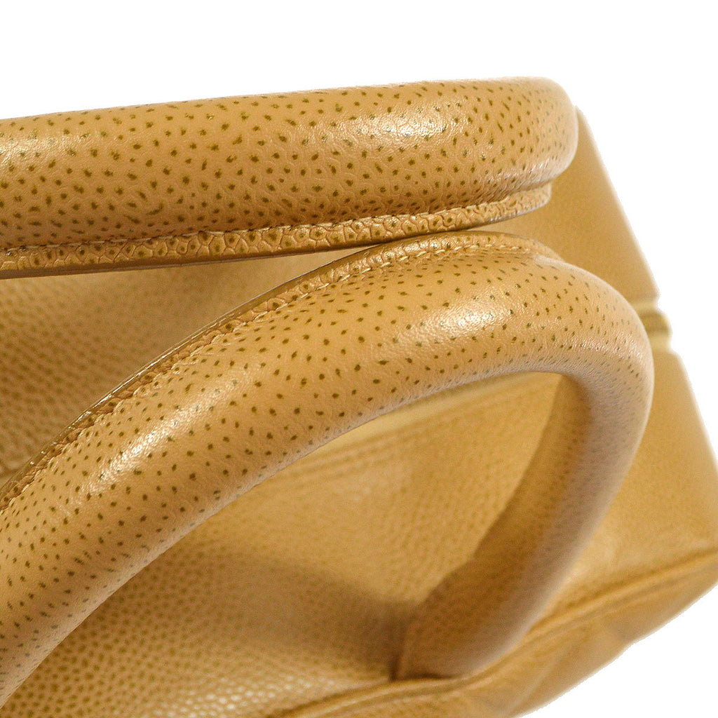 Chanel 2000-2001 Bowling Bag 37 Beige Caviar