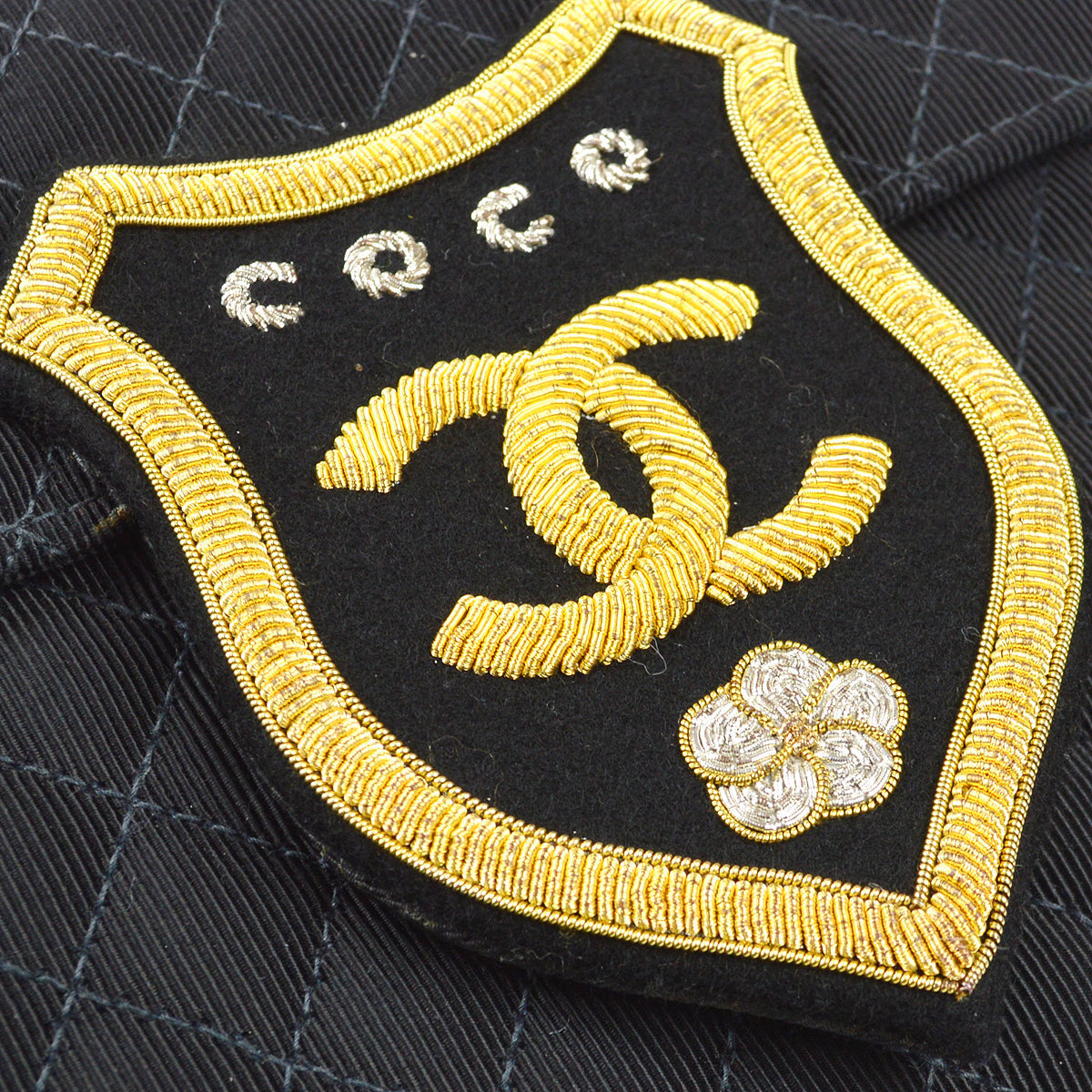 Chanel 2004-2005 Emblem Chain Shoulder Bag Black