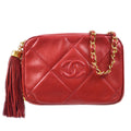 Chanel 1986-1988 Camera Bag Mini Red Lambskin