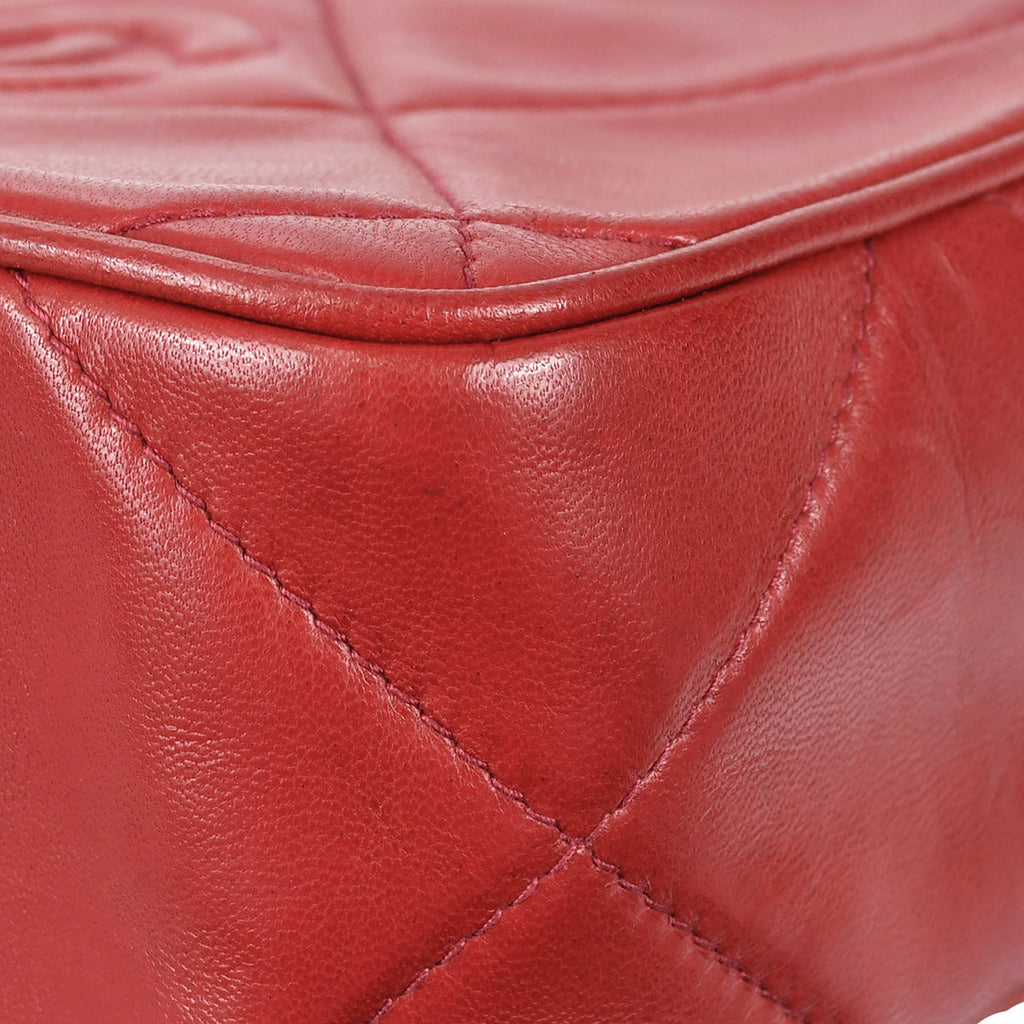 Chanel 1986-1988 Camera Bag Mini Red Lambskin