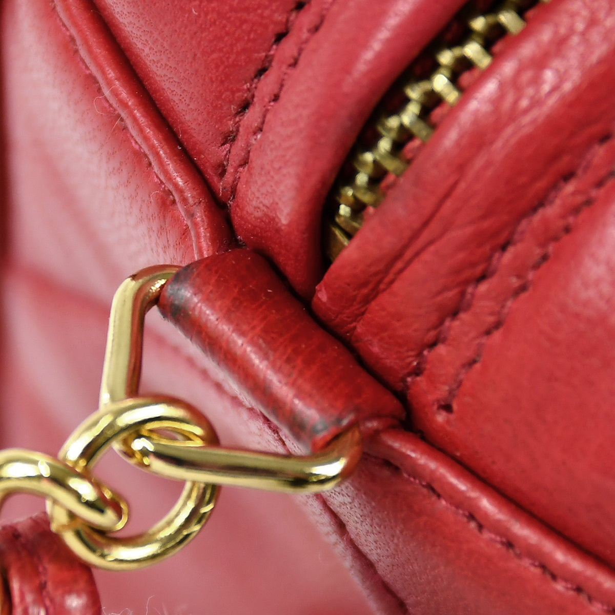Chanel 1986-1988 Camera Bag Mini Red Lambskin