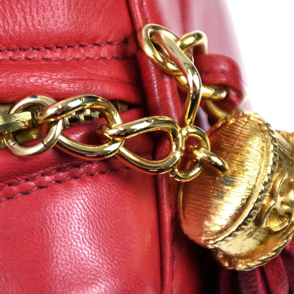 Chanel 1986-1988 Camera Bag Mini Red Lambskin