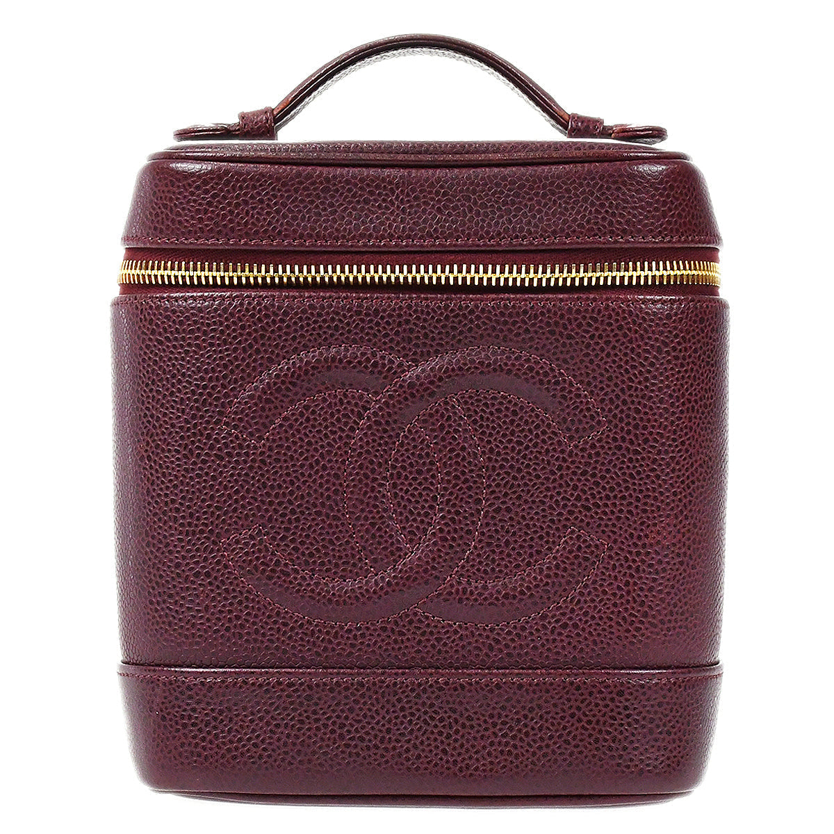 Chanel 1994-1996 Timeless Vanity Handbag Bordeaux Caviar