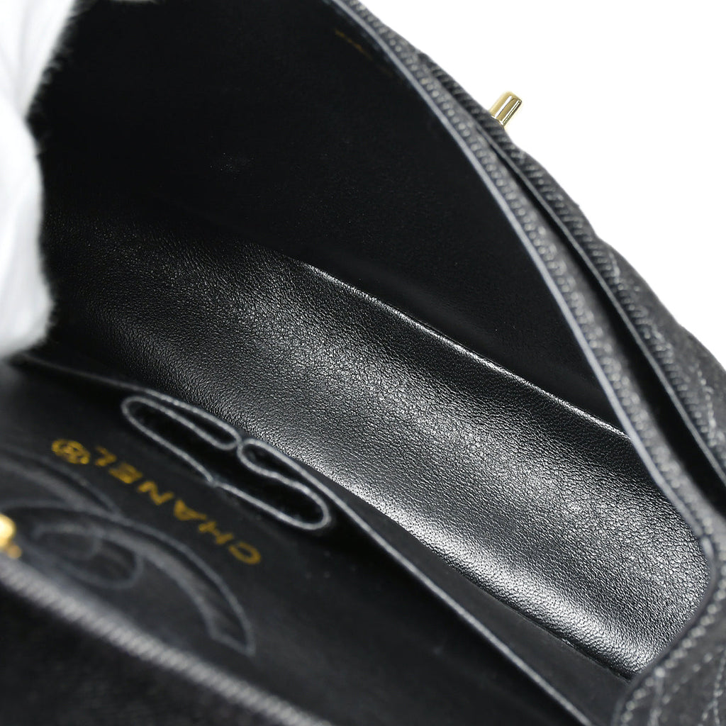 Chanel 1997-1999 Classic Double Flap Small Chain Shoulder Bag Black Denim