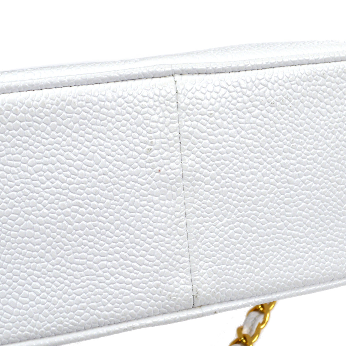 CHANEL 1994-1996 Triple CC Camera Bag Mini White Caviar