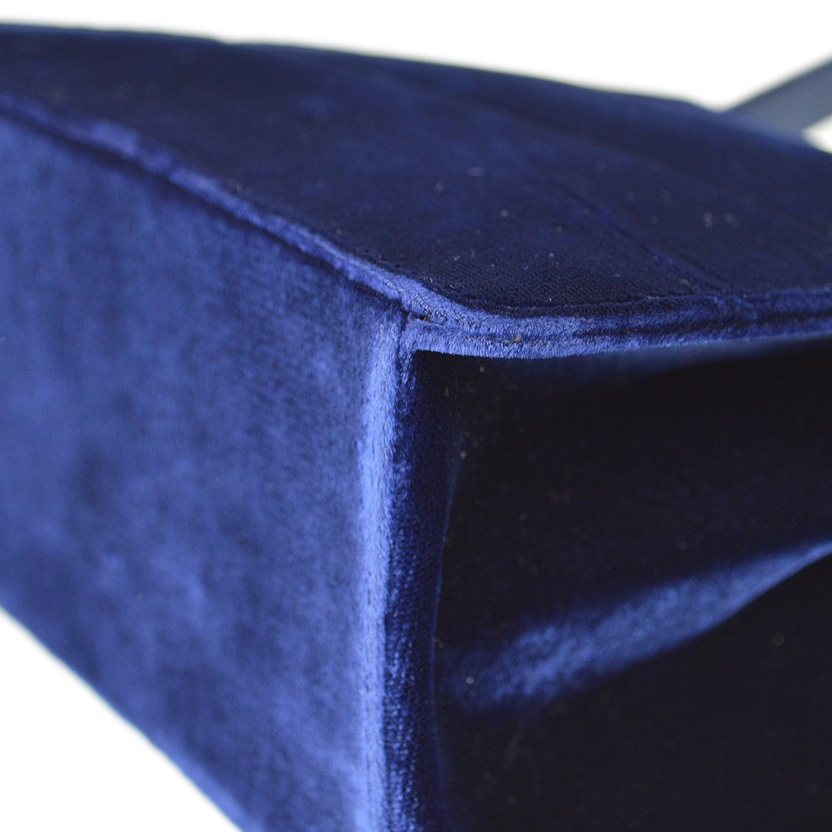 Chanel * 1997-1999 Double Sided Turnlock Handbag Mini Blue Velvet
