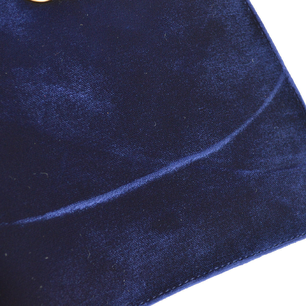 Chanel * 1997-1999 Double Sided Turnlock Handbag Mini Blue Velvet