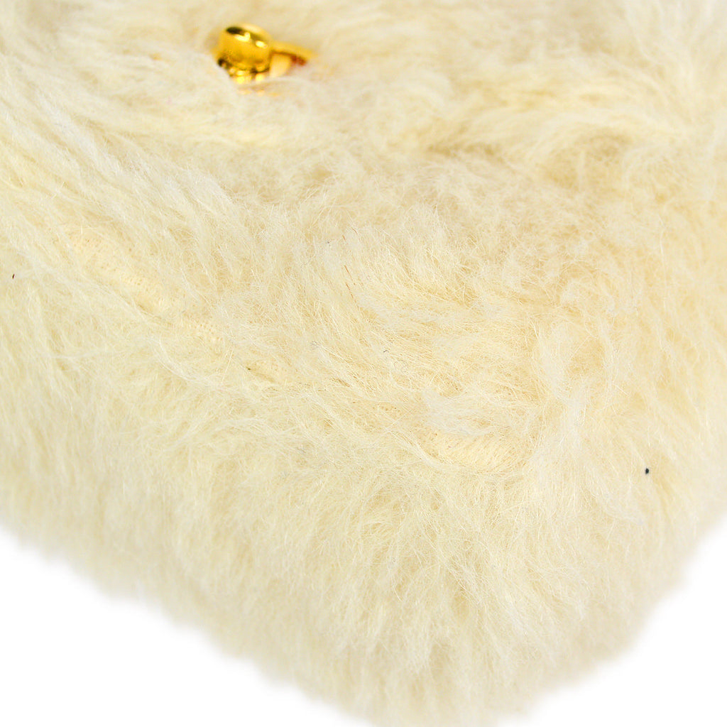 Chanel * 1994 Classic Flap Handbag Mini White Fur