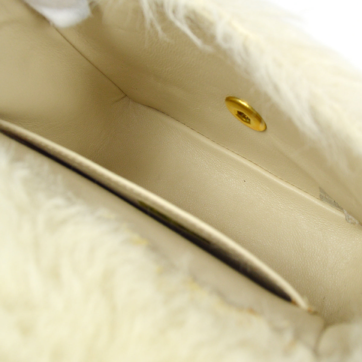 Chanel * 1994 Classic Flap Handbag Mini White Fur