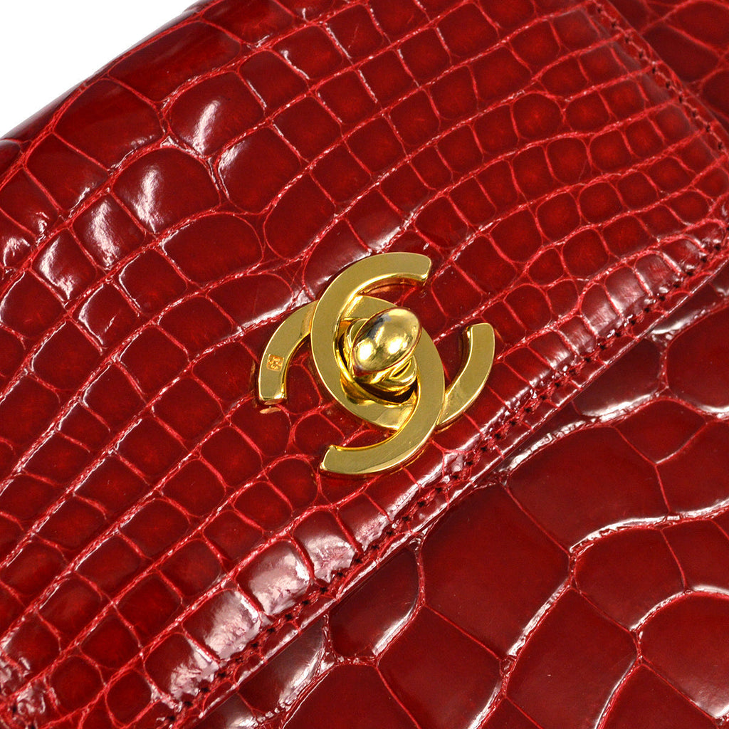CHANEL * 1997-1999 Handbag Crocodile Red