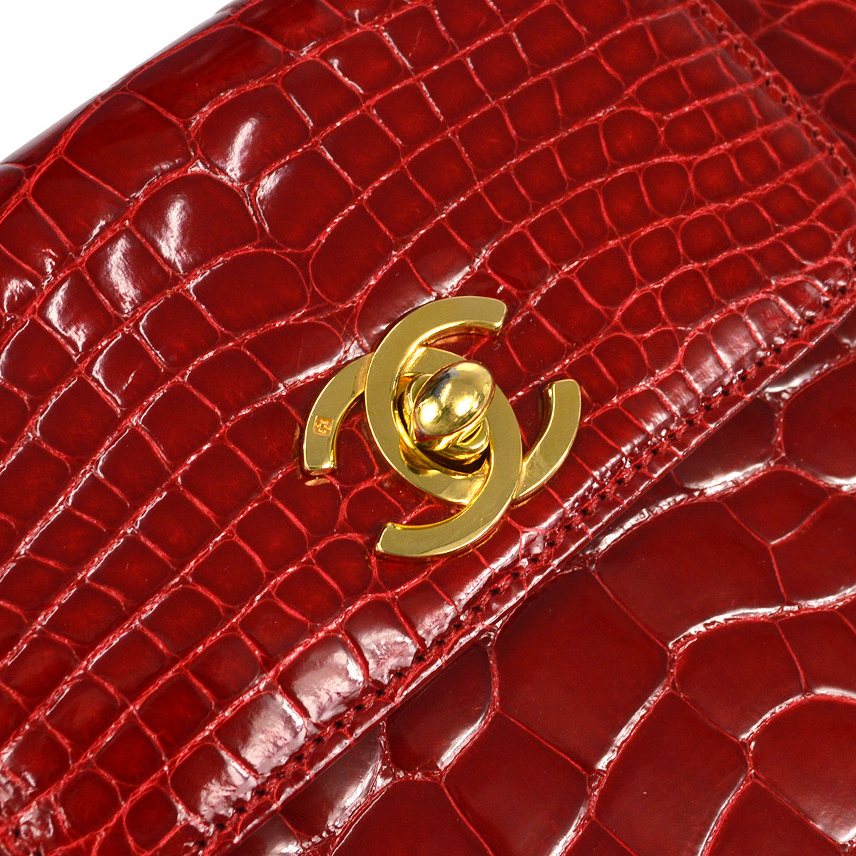 CHANEL * 1997-1999 Handbag Crocodile Red