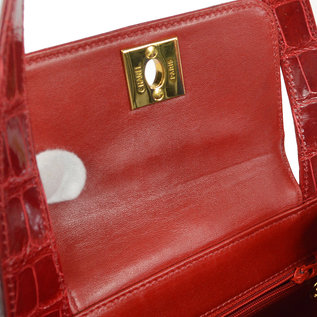 CHANEL * 1997-1999 Handbag Crocodile Red