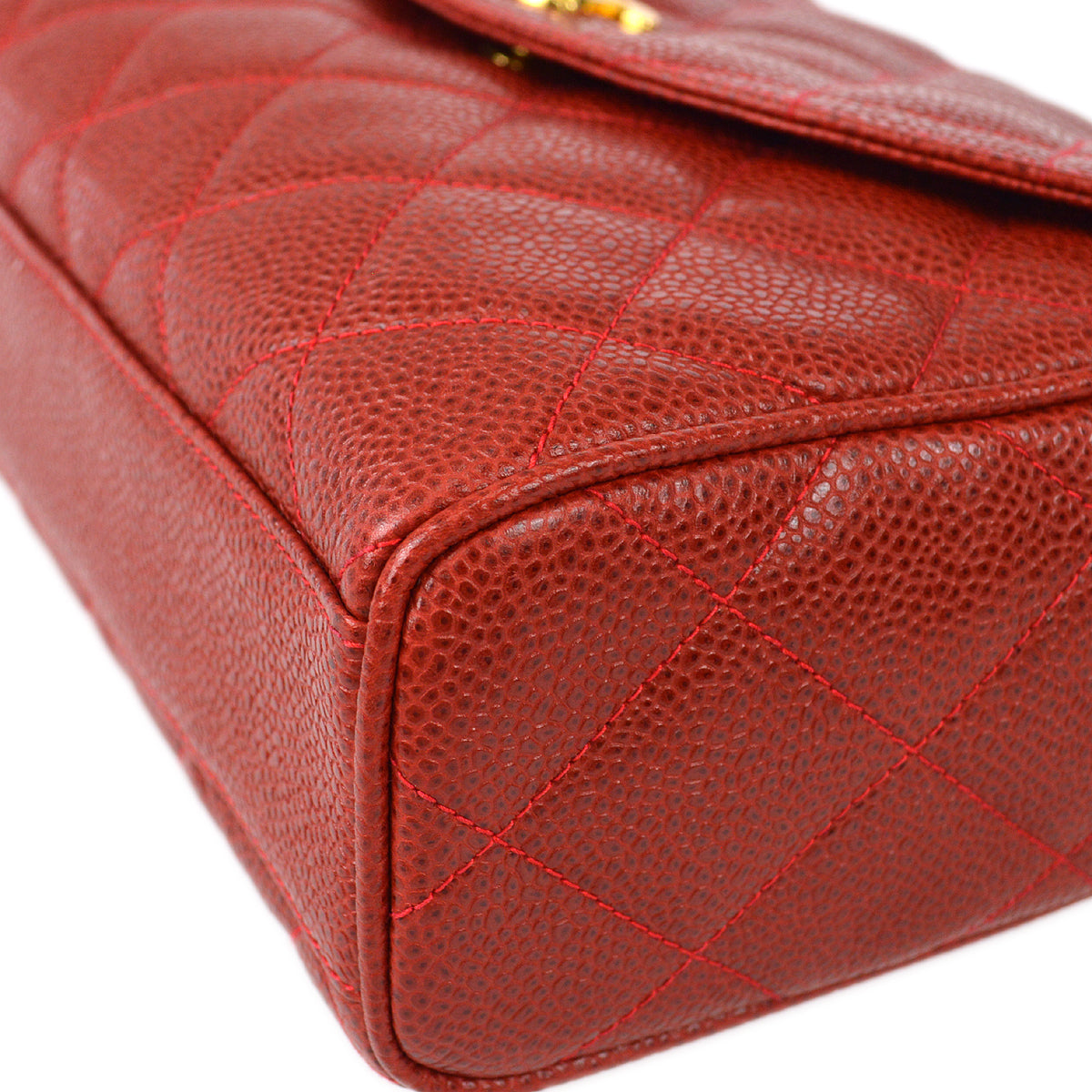 Chanel 1994-1996 Pocket Camera Bag Small Red Caviar